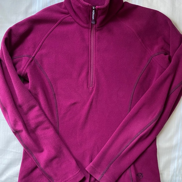 Mountain Hardware Fleece Pullover Womens S Petite 1/4 Quarter Zip Raspberry Pink - Picture 1 of 6